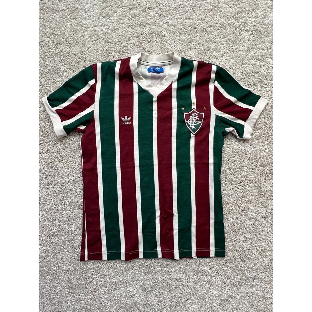 RARE FLUMINENSE 1980S ADIDAS ORIGINAL FOOTBALL SHIRT BRASIL SIZE M